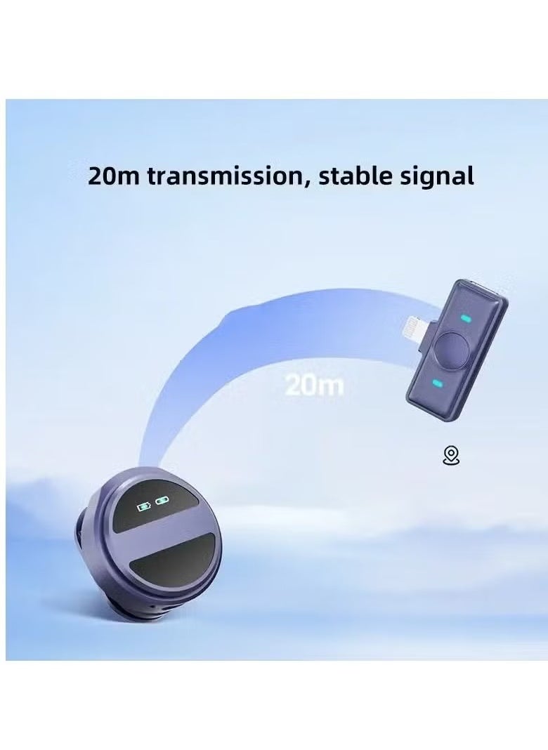 SX21-New 1 Drag 2 Wireless Lavalier Microphone – Dual 2.4GHz Mic System with Noise Reduction, Real-Time Sync, and Crystal-Clear Audio – Compact and Portable for Mobile Phones, Ideal for Vlogging, Interviews, Podcasts, and Live Streaming