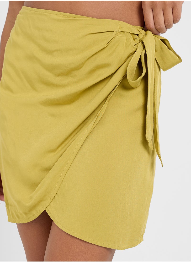 Side-Knot Mini Skirt