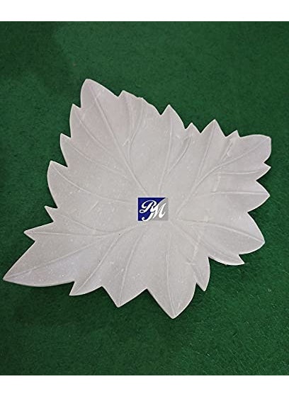RM 9inch Marble Leaf Bowl | Marble Platter | Marble Plate | Leaf Platter| Rameshwaram Marble™