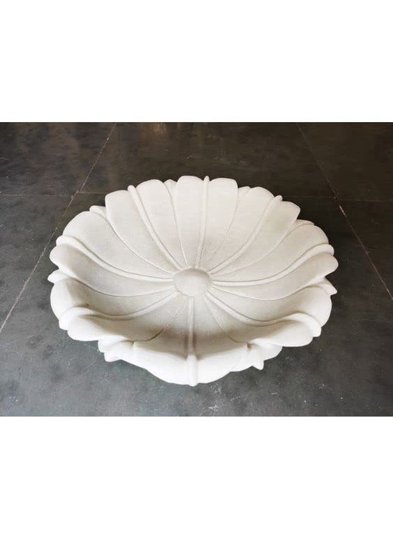 R&M White Marble Bowl, Marble Jewellery Dish, Marble Flower Bowl, Marble Fruit Bowl, Marble Lotus Flower Bowl, Christmas Gift Marble Candle Holder