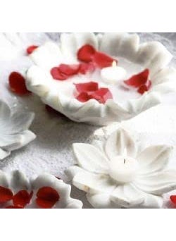 R&M White Marble Bowl, Marble Jewellery Dish, Marble Flower Bowl, Marble Fruit Bowl, Marble Lotus Flower Bowl, Christmas Gift Marble Candle Holder
