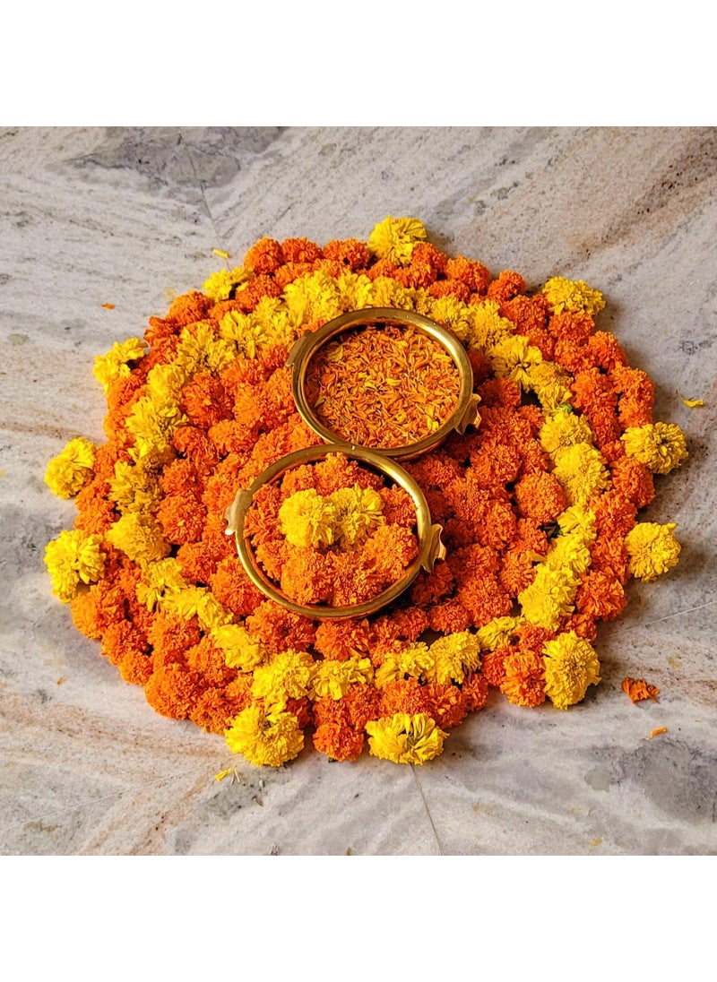 RM Brass Urli, Traditional Decorative Bowl Rameshwaram Marble (9-inch Diameter) Uruli Decorative Bowl Flower Floating Candle Decoration Candle Holder