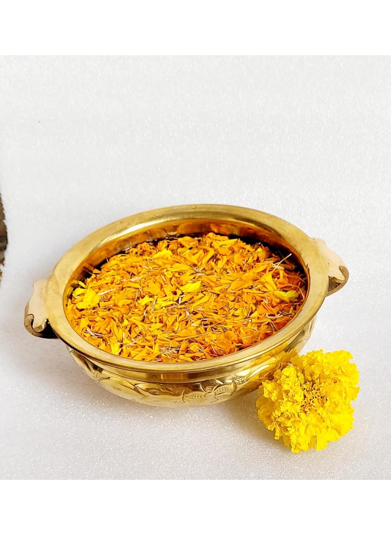 RM Brass Urli, Traditional Decorative Bowl Rameshwaram Marble (9-inch Diameter) Uruli Decorative Bowl Flower Floating Candle Decoration Candle Holder