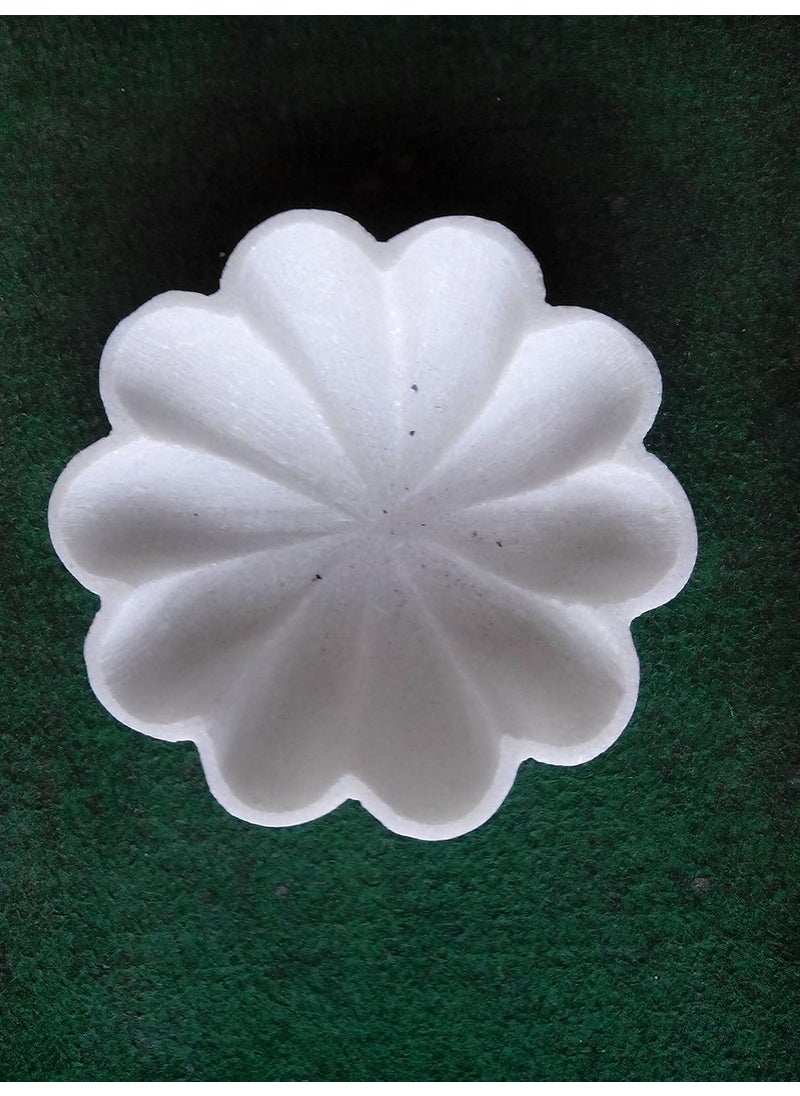 R&M RM 6inch Marble Bowl Set of 2 by Rameshwaram Marble | Marble Flower Bowl | Marble Floating Candle Bowl | Marble Fruit Bowl