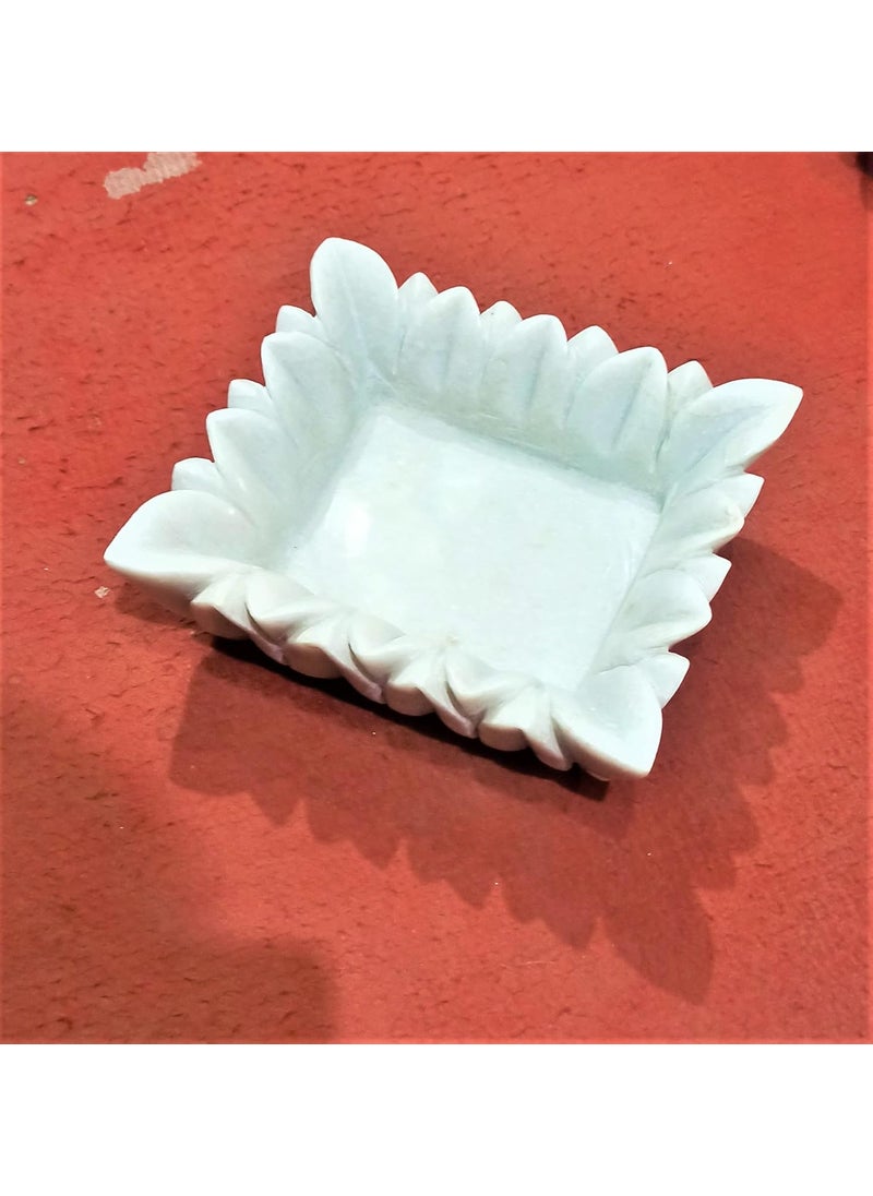 RM 6-Inch Square Marble Bowl for Home Decoration | Decorative Marble Plate with Pebbles | Ideal for Centerpiece, Flower Arrangements & Table Décor