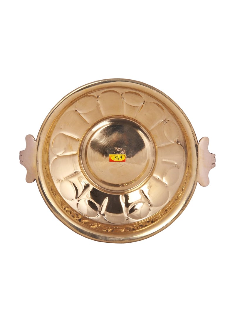 Shiv Shakti Arts® Handcrafted Brass Urli Designer Decorative Bowl Platter Volume- 1500 ml for Home and Temple Décor