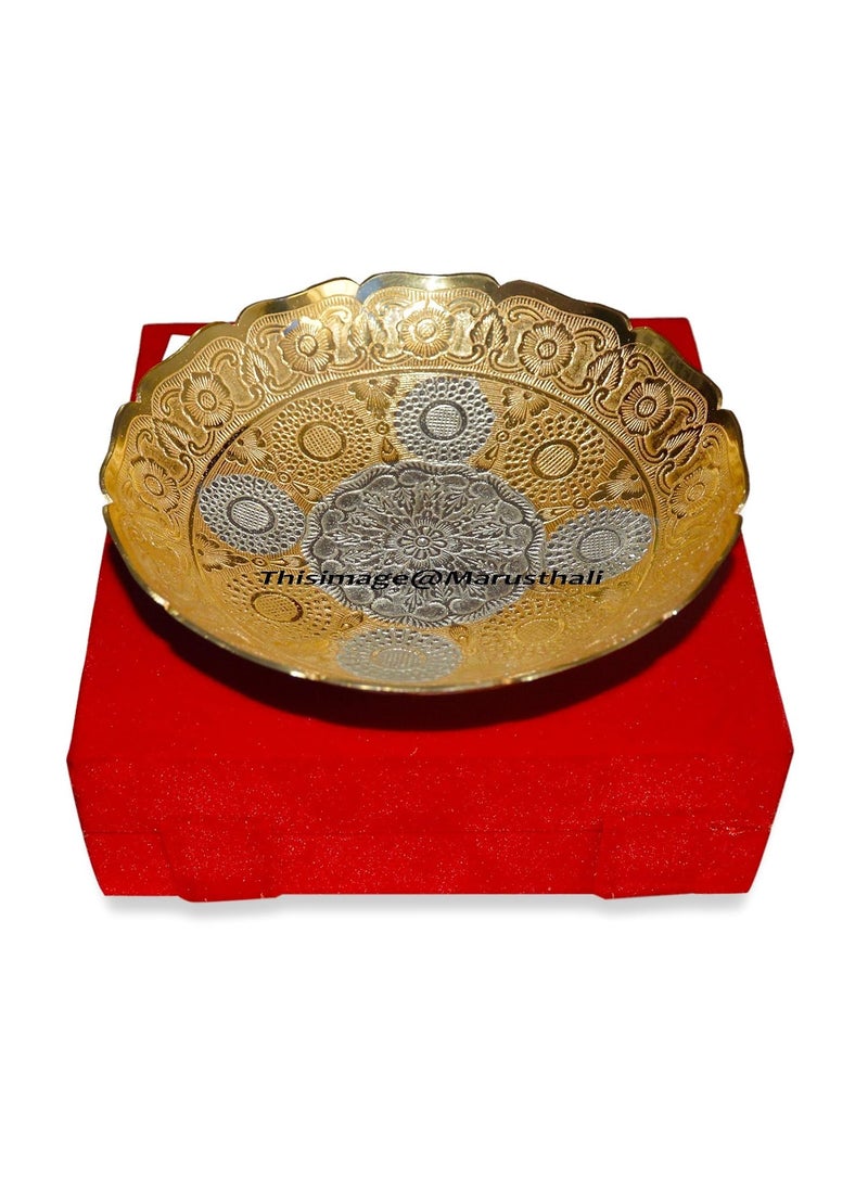 Indian Royal Silver & Gold Plated Bowl 1 Pieces with Box Packing for Gift
