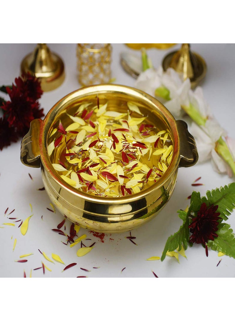 ROLIMOLI Pure Brass Plain Urli Decorative Bowl Diameter (8inch) Handcrafted Bowl for Floating Flowers and Tea Light Candles Home,Office and Table Decor Special for Diwali Gift