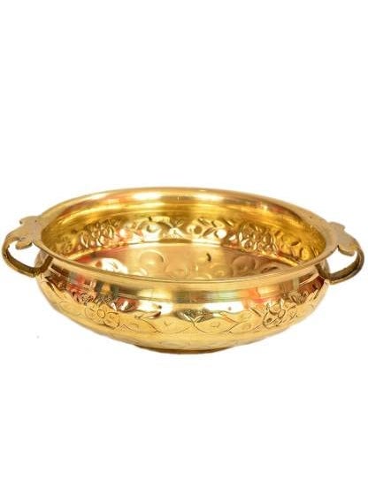 ROLIMOLI Pure Brass Design Urli Decorative Bowl Diameter 8inch Beautiful Handcrafted Bowl for Floating Flowers and Tea Light Candles Home,Office and Table Decor Special for Diwali Gift