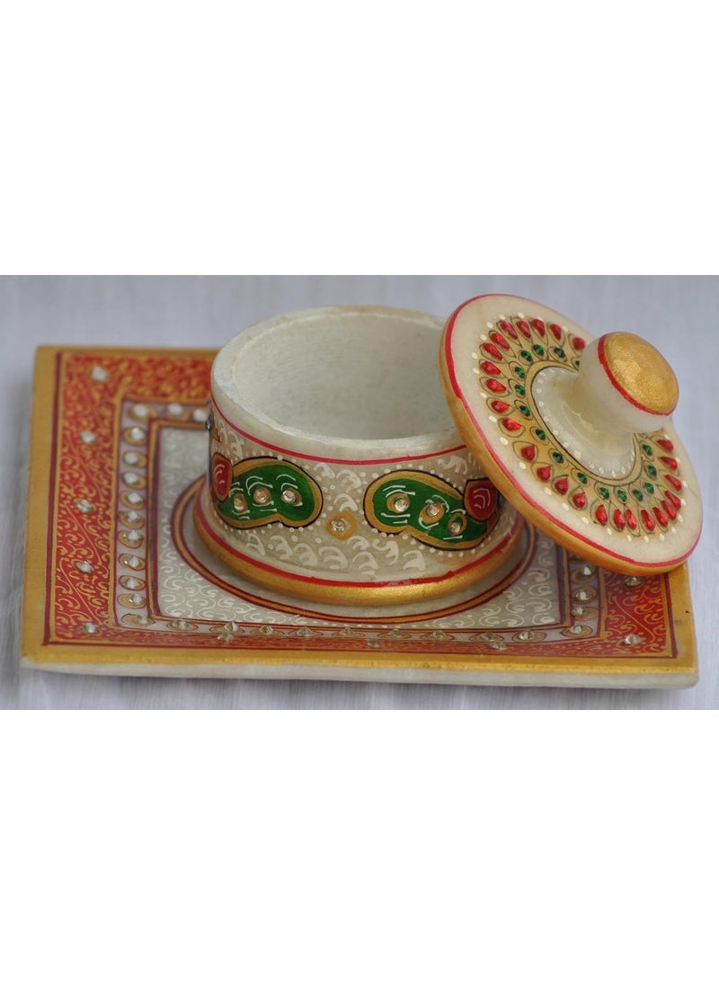 RM Marble Single Box Bowl Dray Fruit Tray Rameshwaram Marble | Marble Box for Gifting | Marble Box for Decor