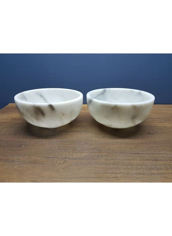 R&M RM Handmade Marble Multi-Utility Household Bowl for Serving, Home, Kitchen and Garden Decor- 4 Inch