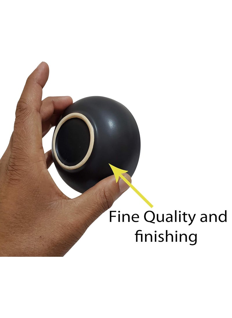 Pure Source India Ceramic Contemporary Serving Bowl - 1500ml, 1 Piece, Black Matte