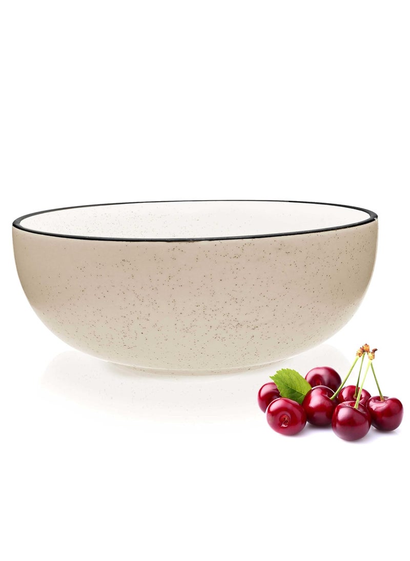 Pure Source India Ceramic Dotted Bowl (White, 1.5L)