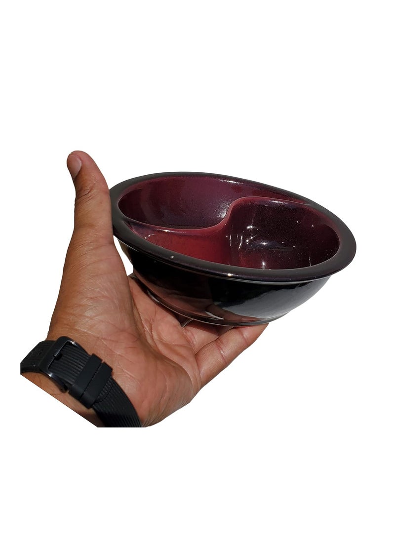 Pure Source India Ceramic Stoneware 2 in 1 Bowl (Multicolor, 400 ml)
