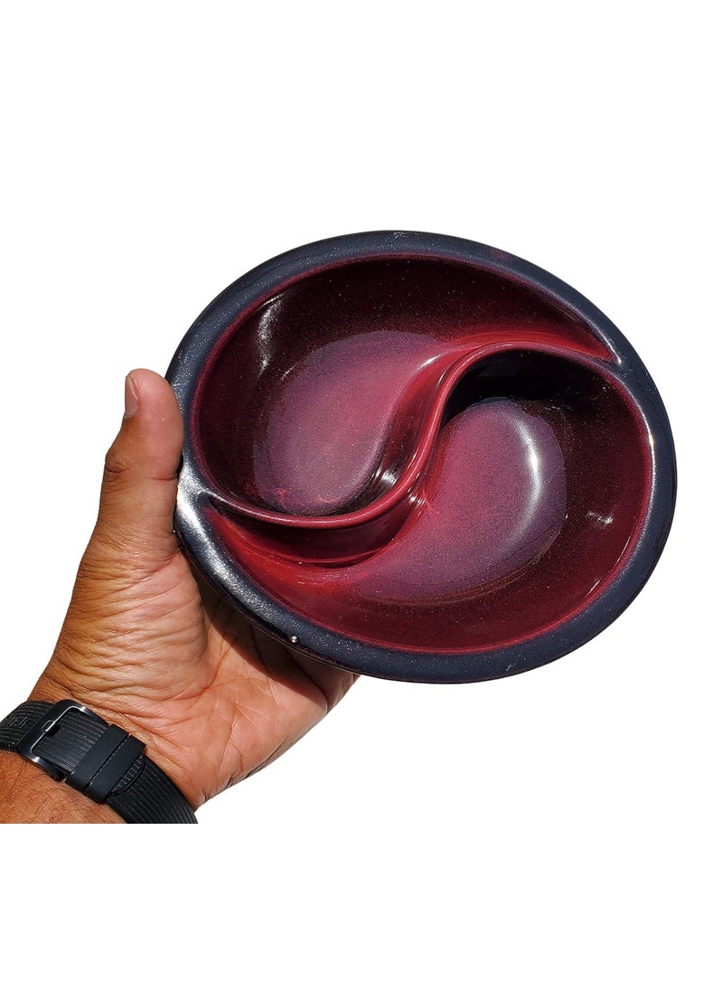 Pure Source India Ceramic Stoneware 2 in 1 Bowl (Multicolor, 400 ml)
