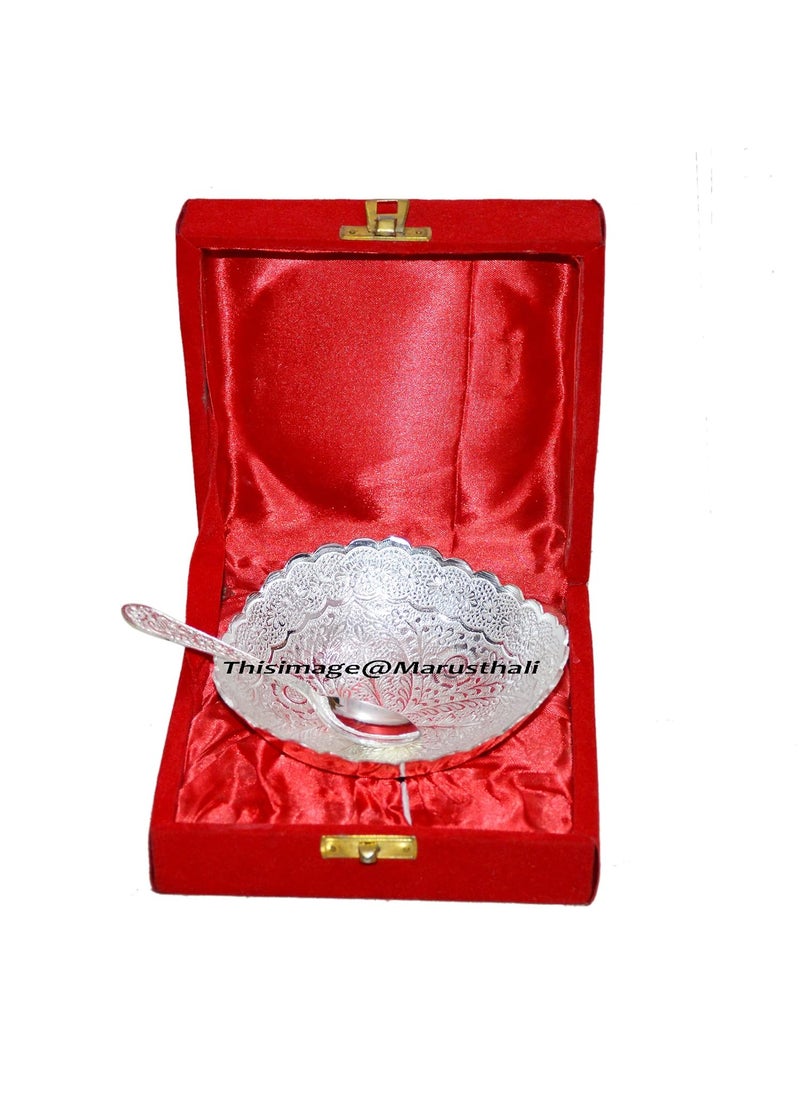 Silver Plated Brass Bowl Set of 2 Pcs with Box Packing