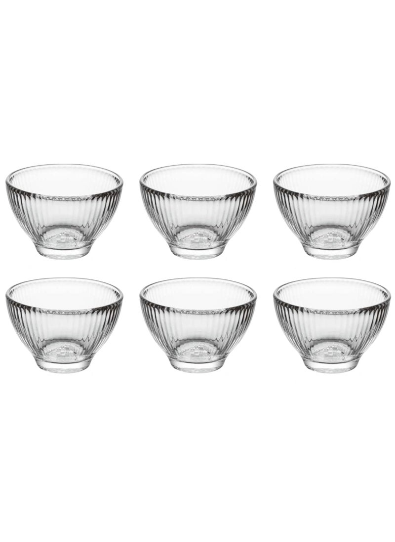 HOMIES Set of 6 Small Glass Bowls for Sauce Chutneys, Stackable for Salad, Curry, Dessert, Serving Glass Bowls 2.8 INCH