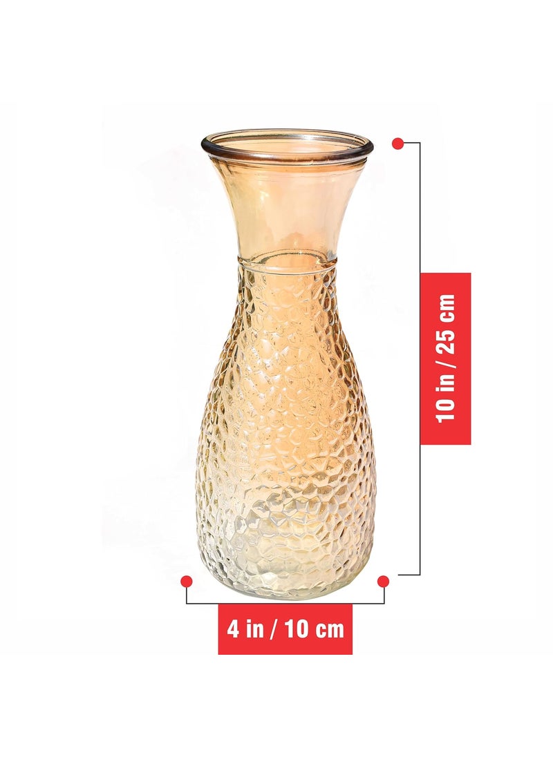 Pure Source India Glass Flower Vase for Home Decor/Gifitng Item/Decoration Purpose/Living Room Decor (10 inch) (Golden)