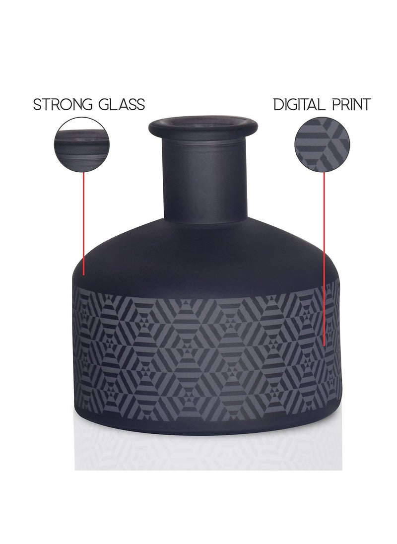 Pure Source India Glass Vase for Home Decor Center Table Bedroom Living Room and Office Decoration (Black)