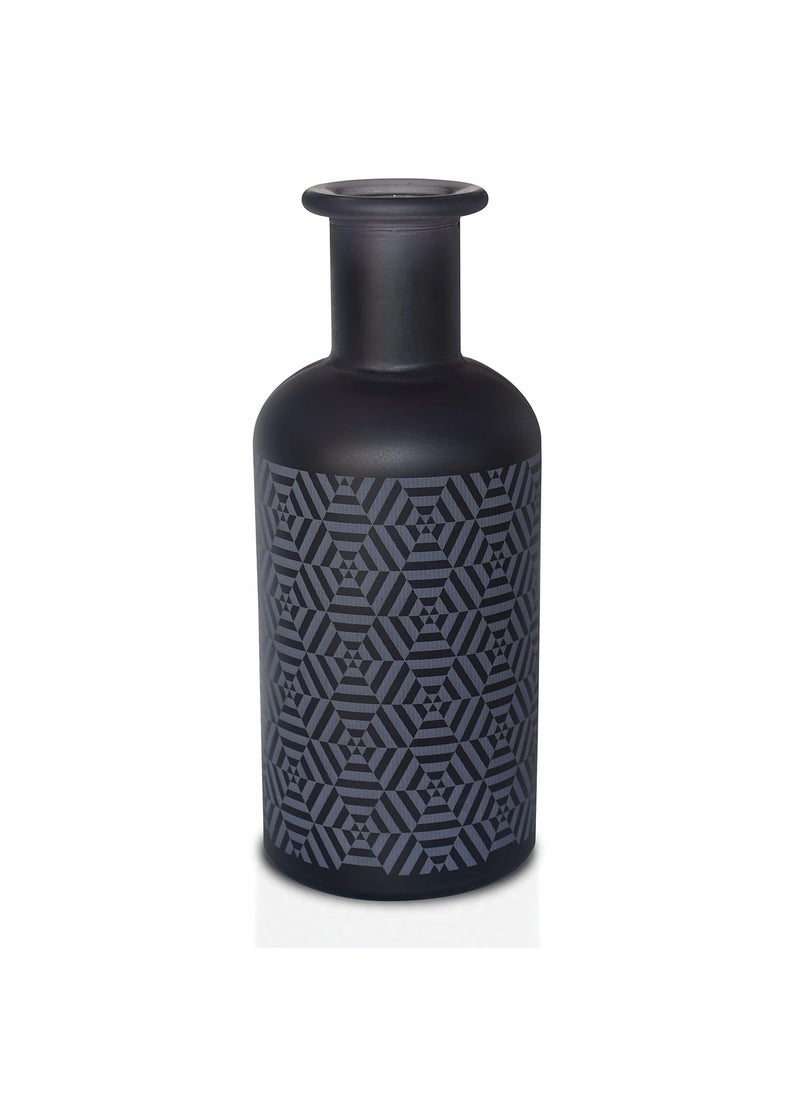 Pure Source India Glass Vase for Home Decoration, 1 Piece (Black)