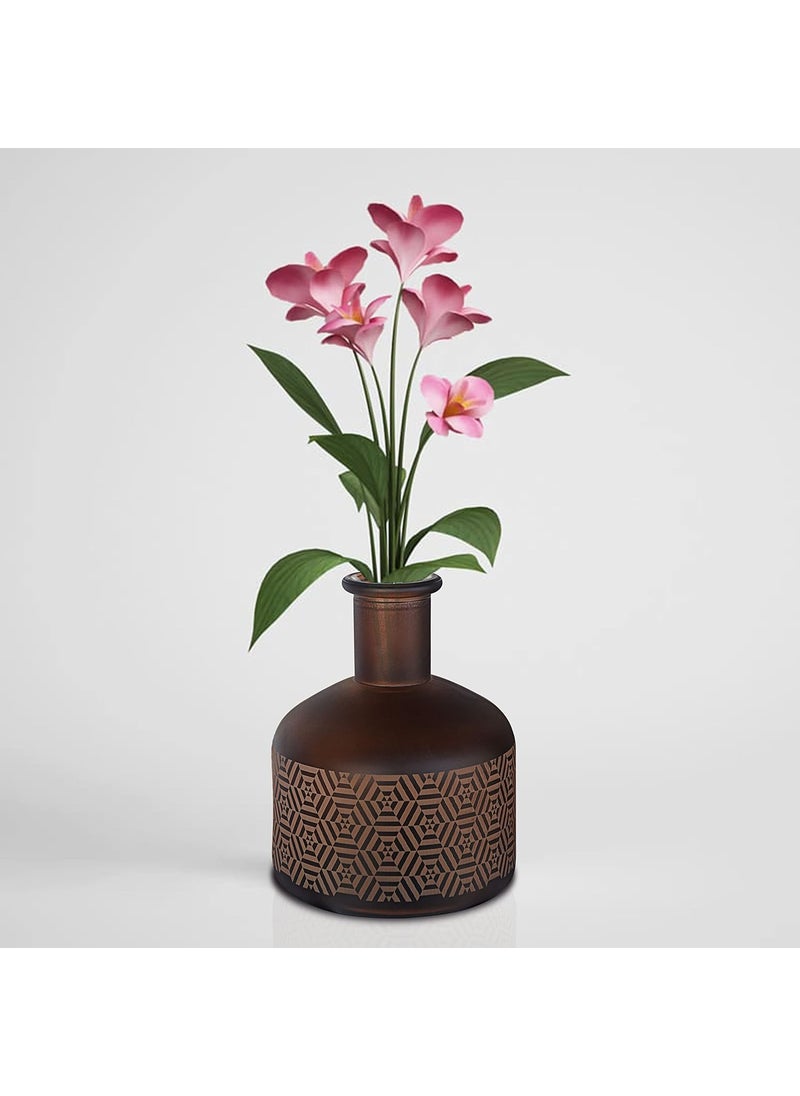 Pure Source India Glass Vase for Home Decor Center Table Bedroom Living Room and Office Decoration (Brown)