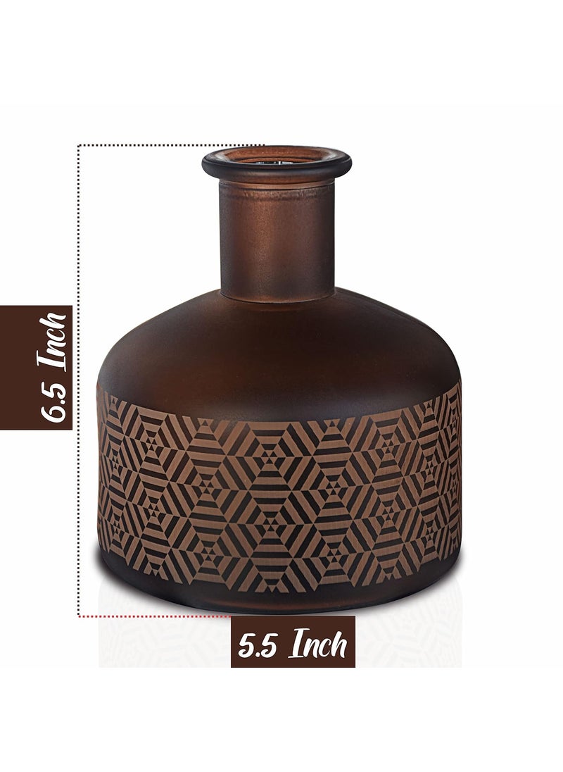 Pure Source India Glass Vase for Home Decor Center Table Bedroom Living Room and Office Decoration (Brown)