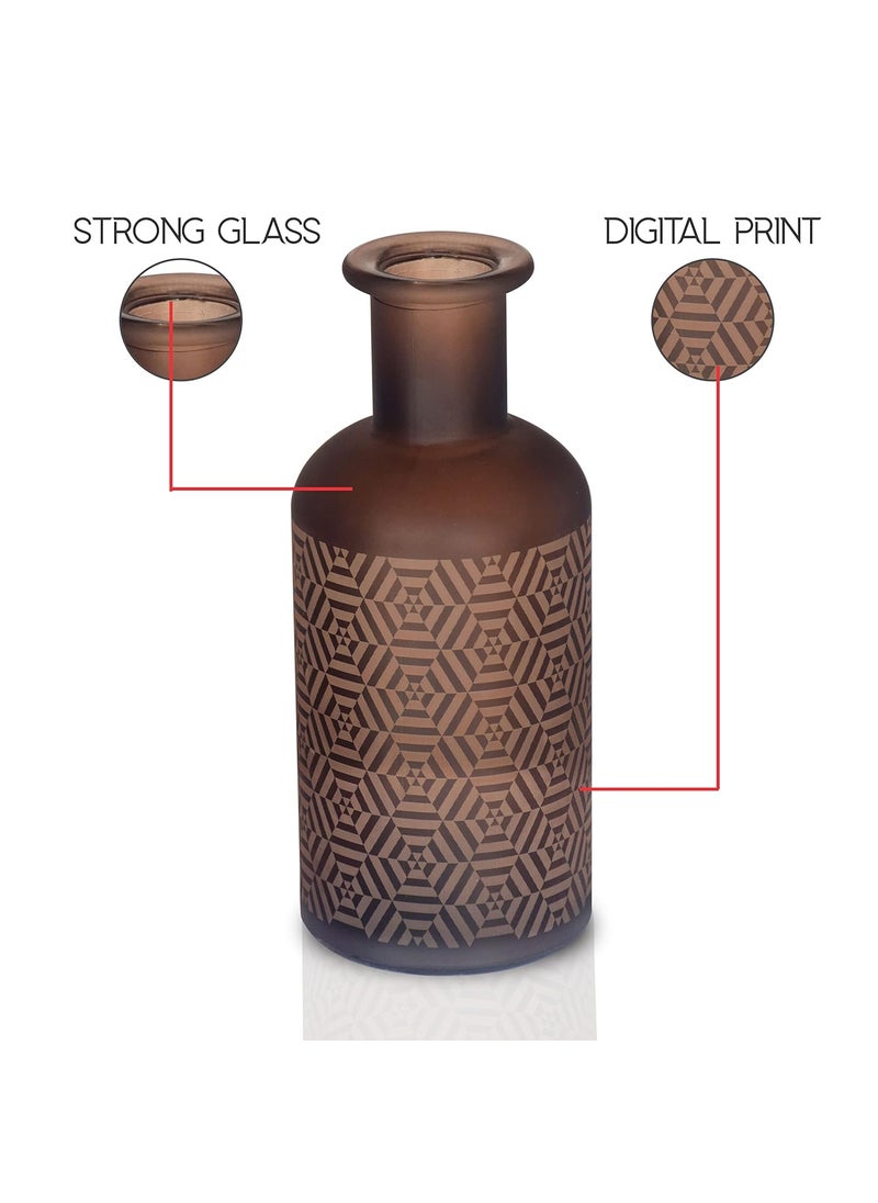 Pure Source India Glass Vase for Home Decoration, 1 Piece (Brown)