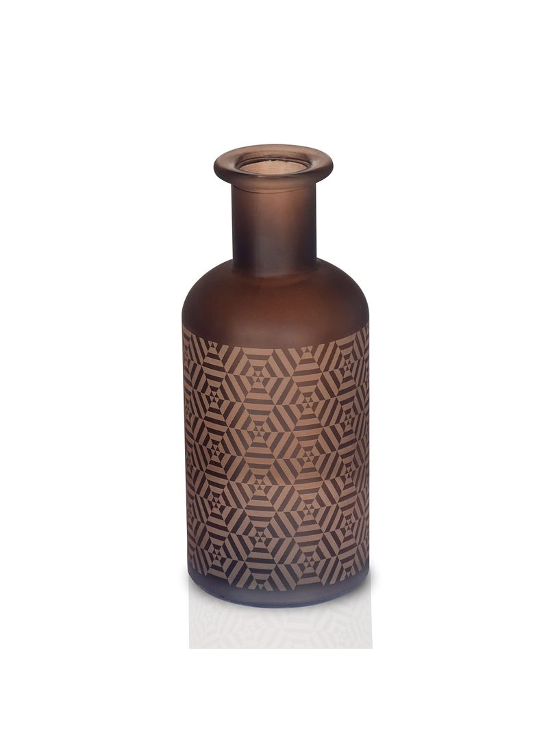 Pure Source India Glass Vase for Home Decoration, 1 Piece (Brown)