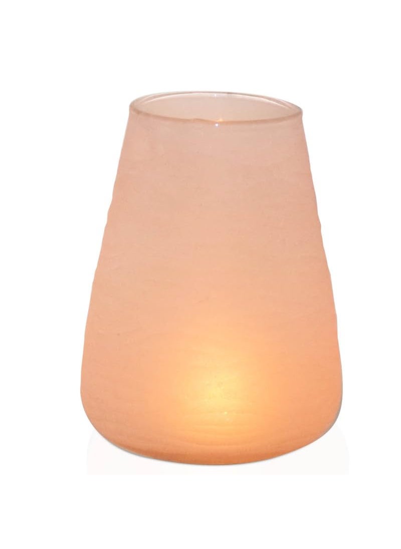 Pure Source India Glass Vase for Home Decor || Indoor Plants || Decoration || Money Plant (7.5 X 5 INCH - Light Pink)