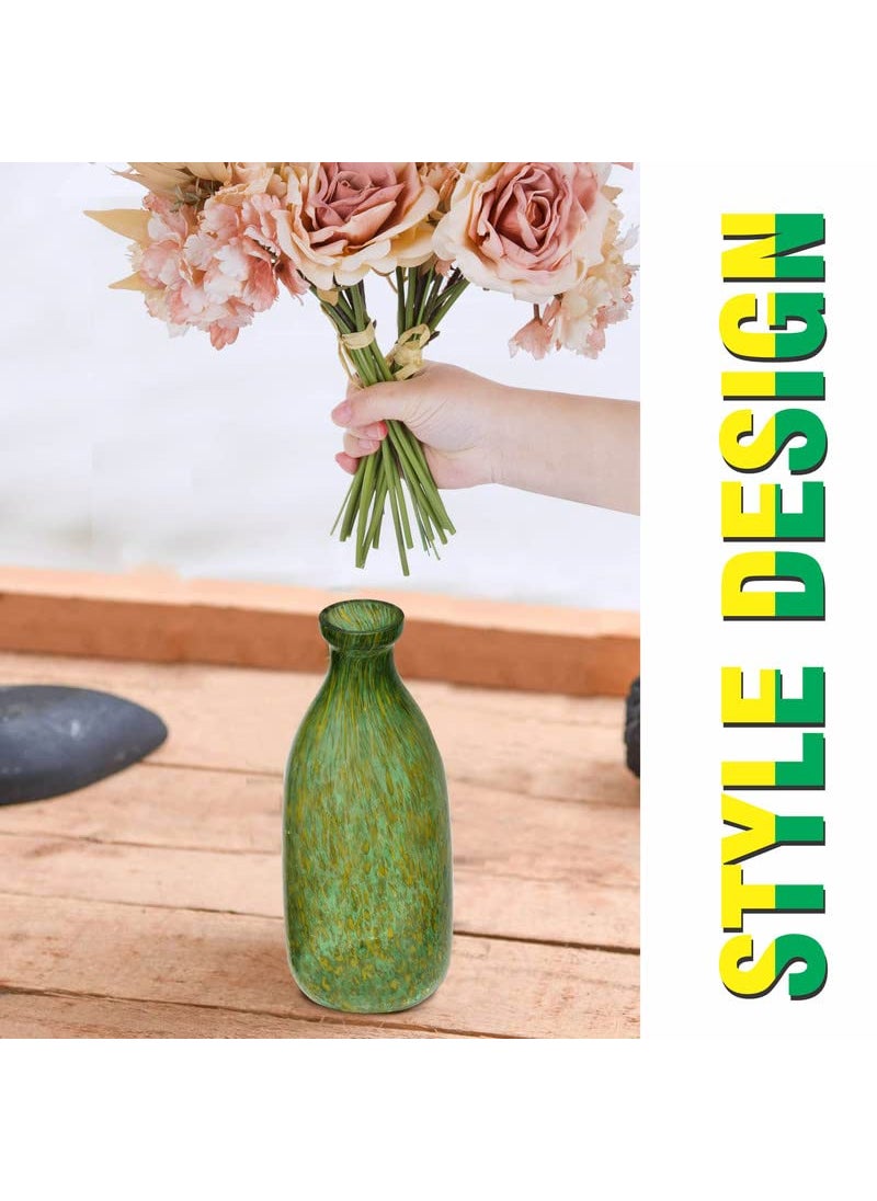 Pure Source India Glass Flower Vase/Flower Pot, Money Plant Vase for Home and Party Decoration (3.25 X 9.5 INCH) (Green)