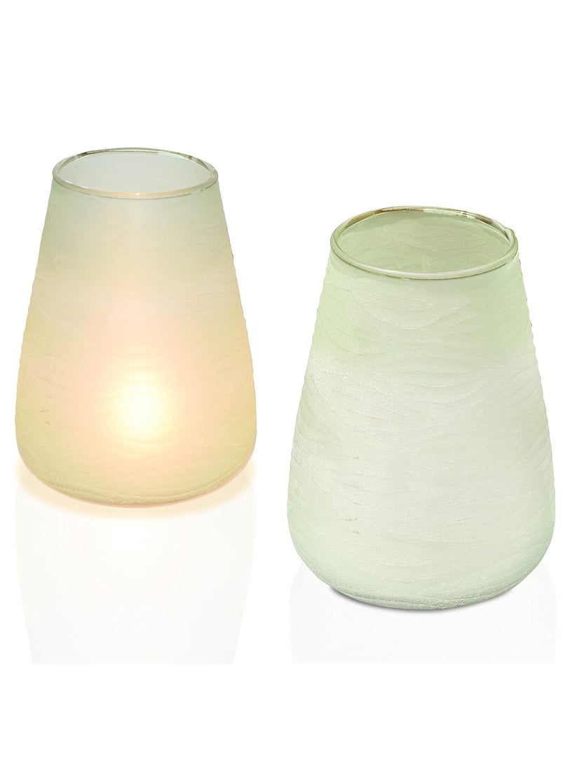 Pure Source India Glass Vase for Home Decor || Indoor Plants || Decoration || Money Plant (7.5 X 5 INCH - Light Green)