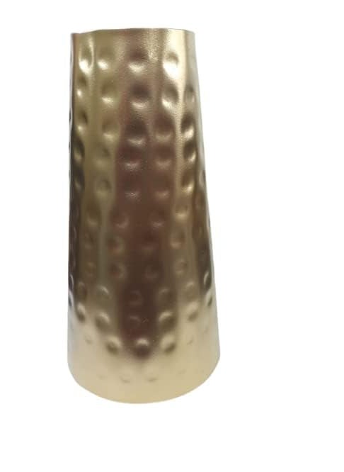 Hand Crafted Metal Flower Vase for Home Decoration (Brown Gold 12 Inch)