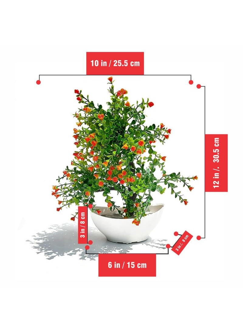 Pure Source India Boat Shape Leaf Design Artifical Plant Vase for Home & Office Decor (6X12INCH)