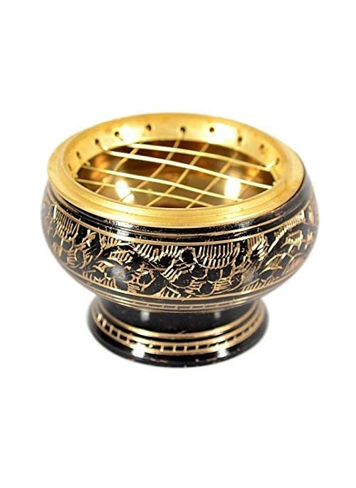 Hand Crafted Metal Brass Flower Vase, Brass Rose Bowl for Incense Aroma (Size-6