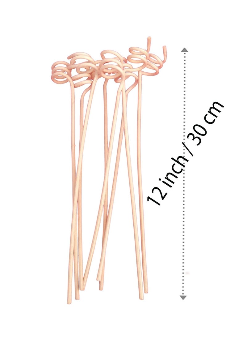 Pure Source India Rattan Decorative Flower Vase Sticks, Spiral Reed, 20 Pieces, (12 Inch, Natural White)