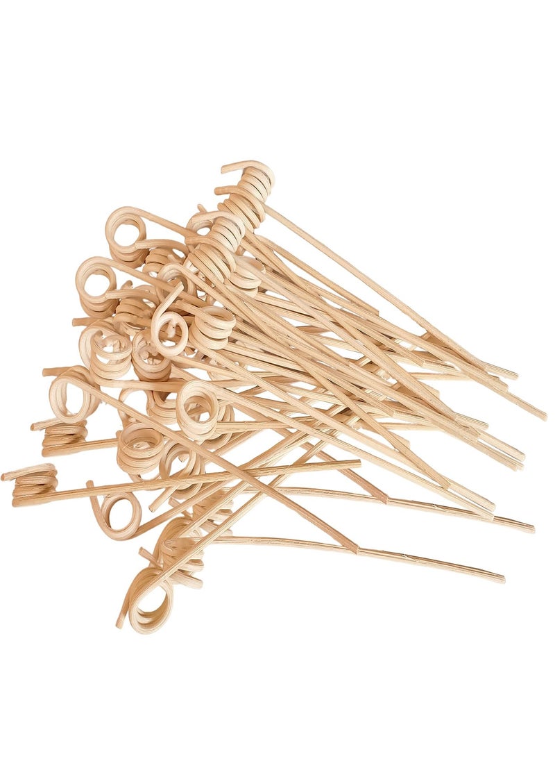 Pure Source India Rattan Decorative Flower Vase Sticks, Spiral Reed, 20 Pieces, (12 Inch, Natural White)