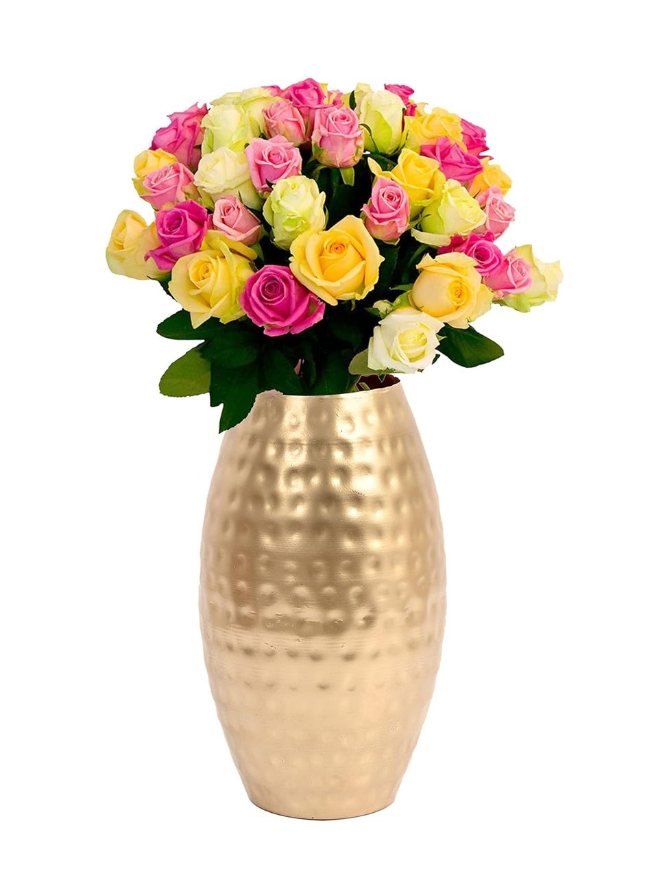 Skywalk Hand Crafted Metal Flower Vase for Home Decoration - 8 Inch