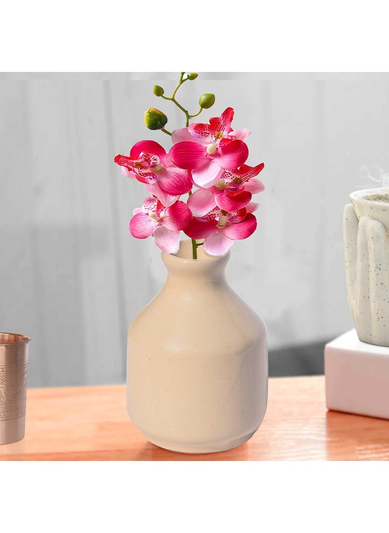 Pure Source India Ceramic Decorative Flower Vase Set of 2 Without Flowers for Living Room, Bedroom,Dining Table,Home Decor (RED & White)