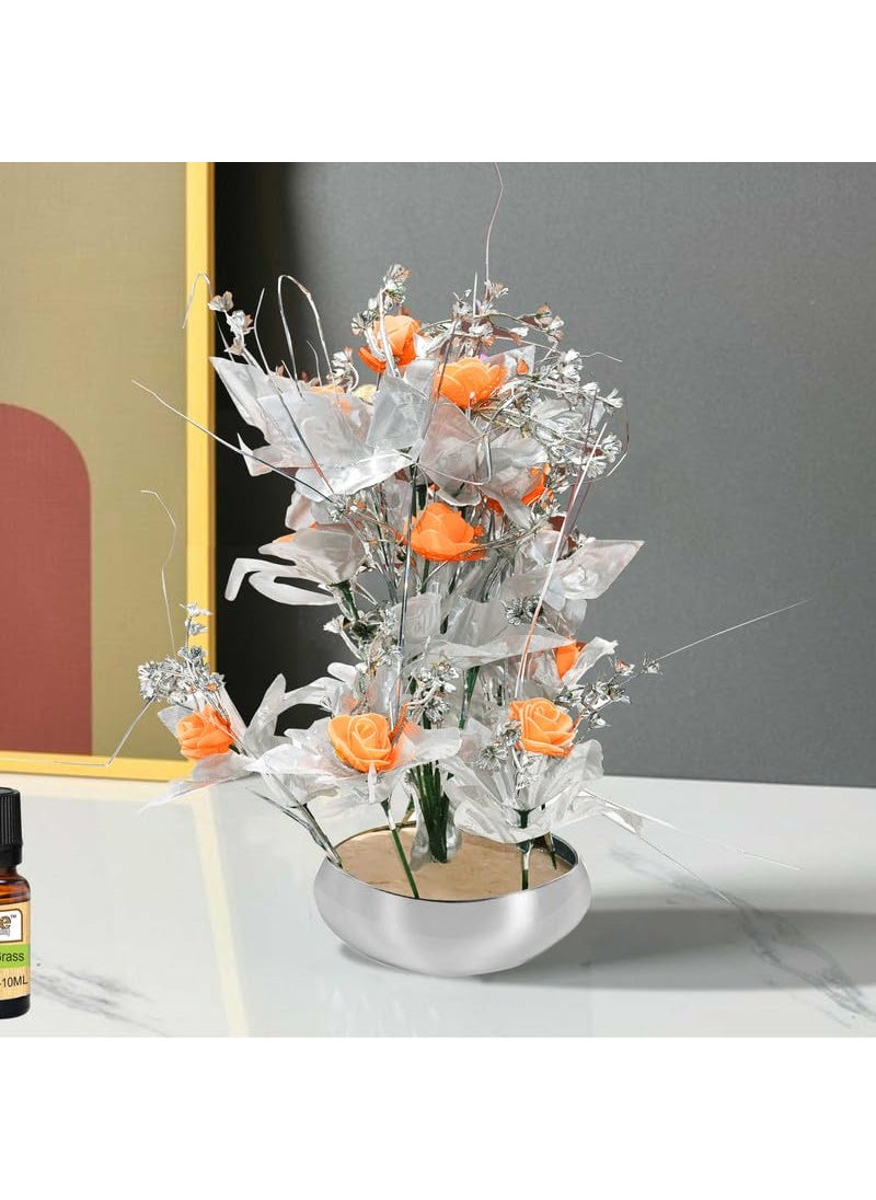Pure Source India Artifical Flower Vase for Home Decoration,Office, Gifting Item, Weeding Decor (Silver)