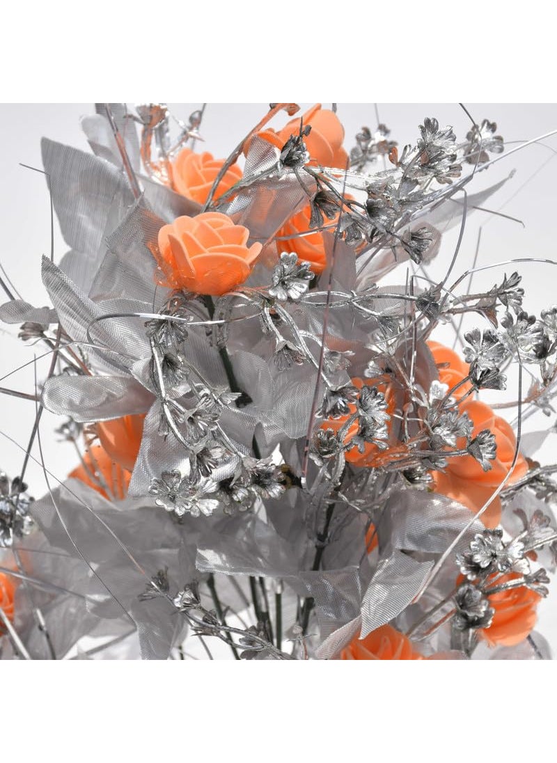 Pure Source India Artifical Flower Vase for Home Decoration,Office, Gifting Item, Weeding Decor (Silver)