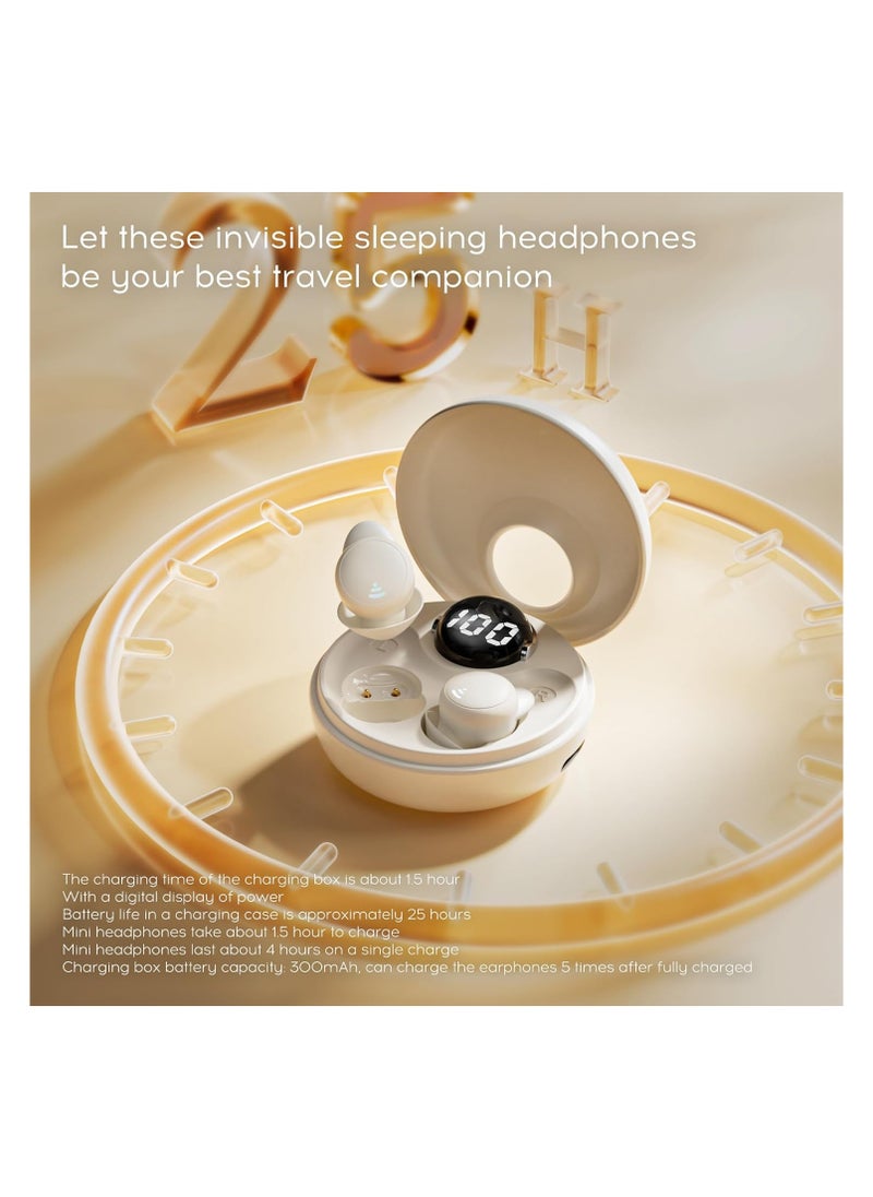 Sleep Earbuds for Side Sleepers, Low Micro Tiny Discreet Hidden Earbuds, Mini Invisible Wireless Bluetooth 5.3 Sleep Noise Cancelling Headphones, Hidden Earbuds for Small Ears Sleeping, Exercise