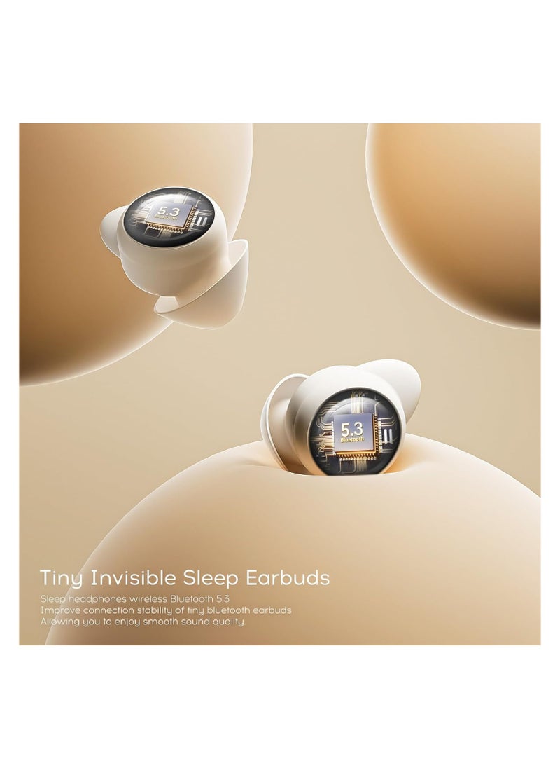 Sleep Earbuds for Side Sleepers, Low Micro Tiny Discreet Hidden Earbuds, Mini Invisible Wireless Bluetooth 5.3 Sleep Noise Cancelling Headphones, Hidden Earbuds for Small Ears Sleeping, Exercise