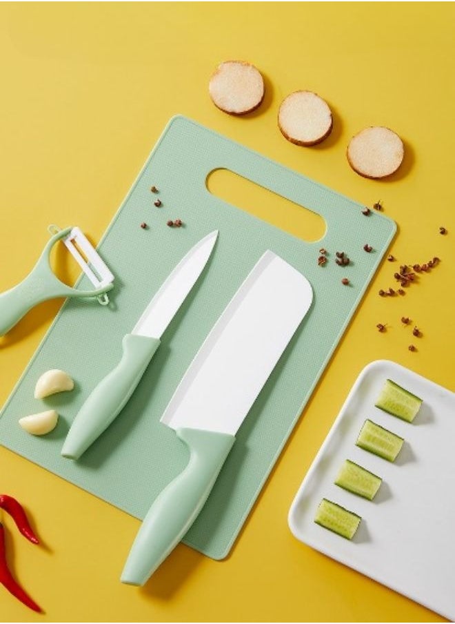 Cutting Boards with Non-Slip Base - Set of 4 Ceramic Perfect for Fruits and Vegetables Cutting Board - Mold-Resistant, Easy to Clean, with Hanging Hole Blue