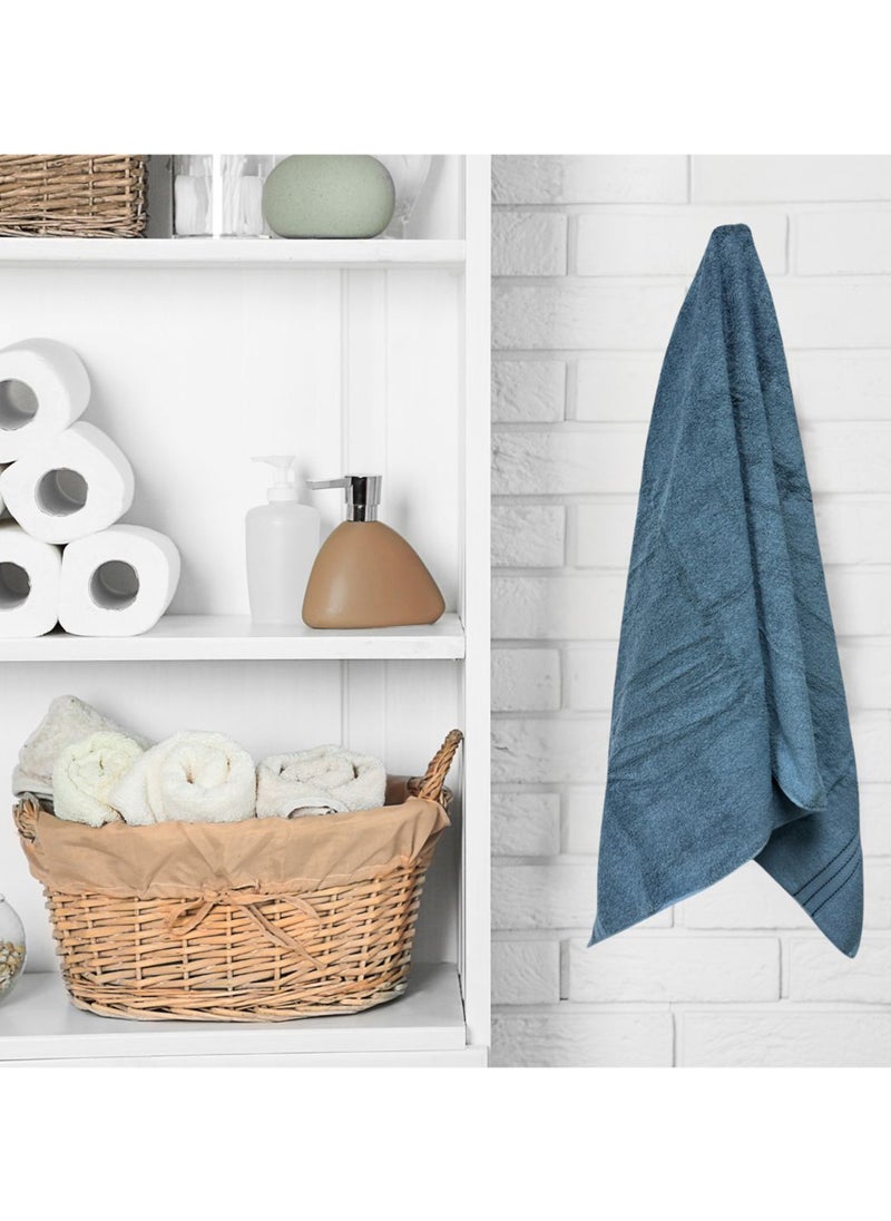 Kassino Premium Bath Towels Set - (4 Pack, 70x140 cm), 580 GSM Bath Towel,100% Combed Cotton, Soft & Quick-Dry Towels for Bathroom, Highly Absorbent, Double Stitched Hotel Quality Towels | China Blue