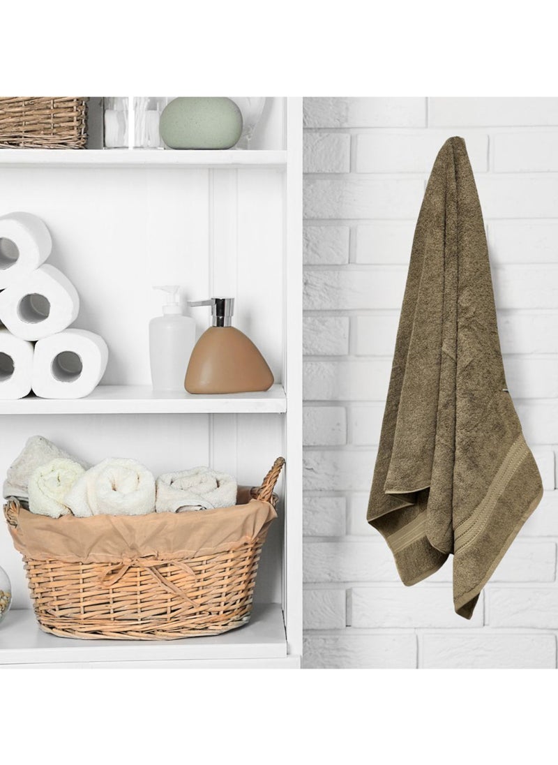 Kassino Premium Bath Towels Set - (4 Pack, 70x140 cm), 580 GSM Bath Towel,100% Combed Cotton, Soft & Quick-Dry Towels for Bathroom, Highly Absorbent, Double Stitched Hotel Quality Towels | Brown
