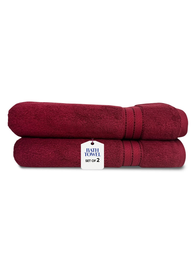 Kassino Premium Bath Towels Set - (2 Pack, 70x140 cm), 580 GSM Bath Towel,100% Combed Cotton, Soft & Quick-Dry Towels for Bathroom, Highly Absorbent, Double Stitched Hotel Quality Towels | Clarinet