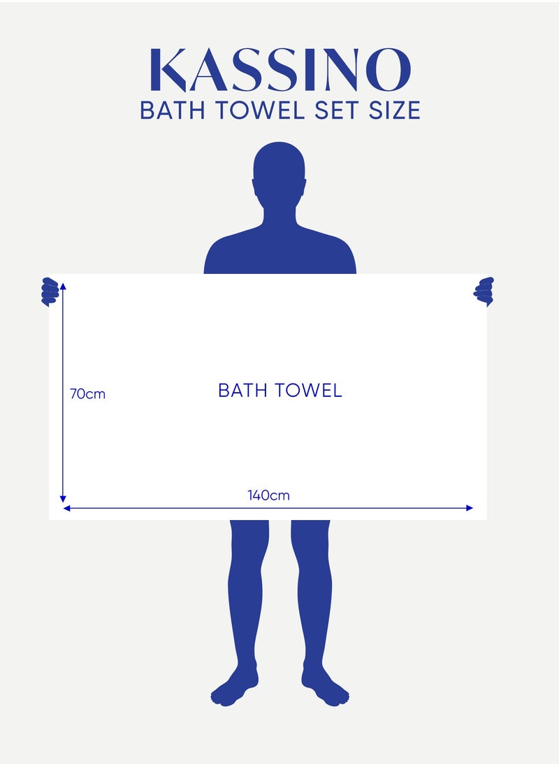Kassino Premium Bath Towels Set - (2 Pack, 70x140 cm), 580 GSM Bath Towel,100% Combed Cotton, Soft & Quick-Dry Towel for Bathroom, Highly Absorbent, Double Stitched Hotel Quality Towels | Evening Sand