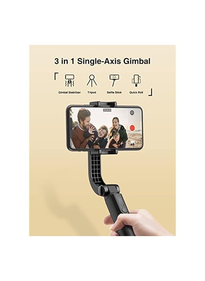 Gimbal Stabilizer for Smartphone Selfie Stick Tripod with Wireless Remote Control 360° Rotation Auto Balance Stabilizer Portable Phone Stand for iPhone & Android Phones