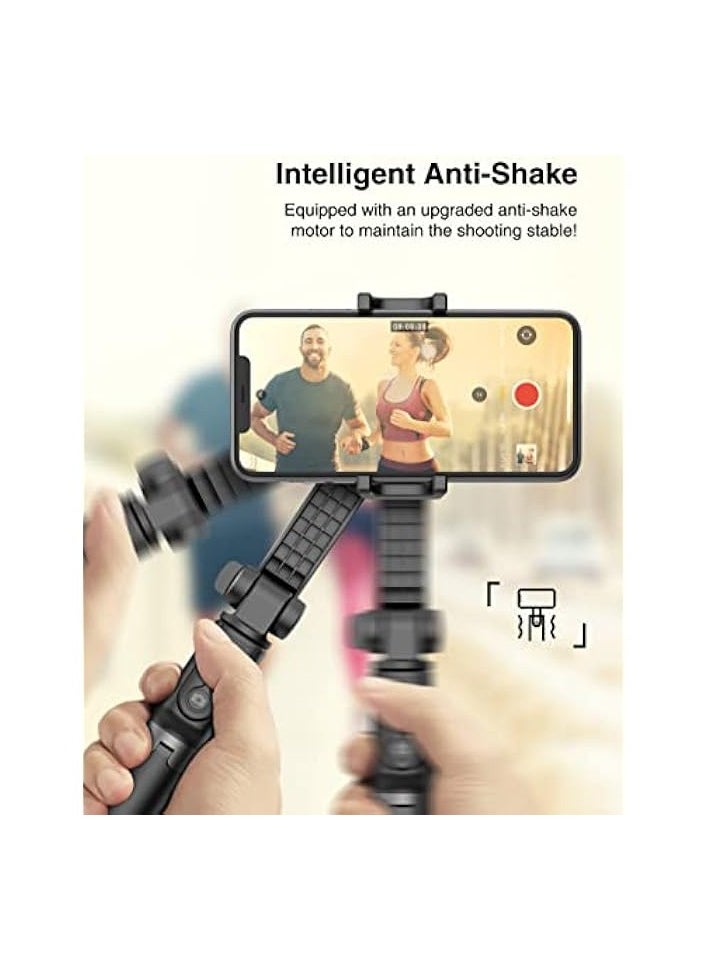 Gimbal Stabilizer for Smartphone Selfie Stick Tripod with Wireless Remote Control 360° Rotation Auto Balance Stabilizer Portable Phone Stand for iPhone & Android Phones