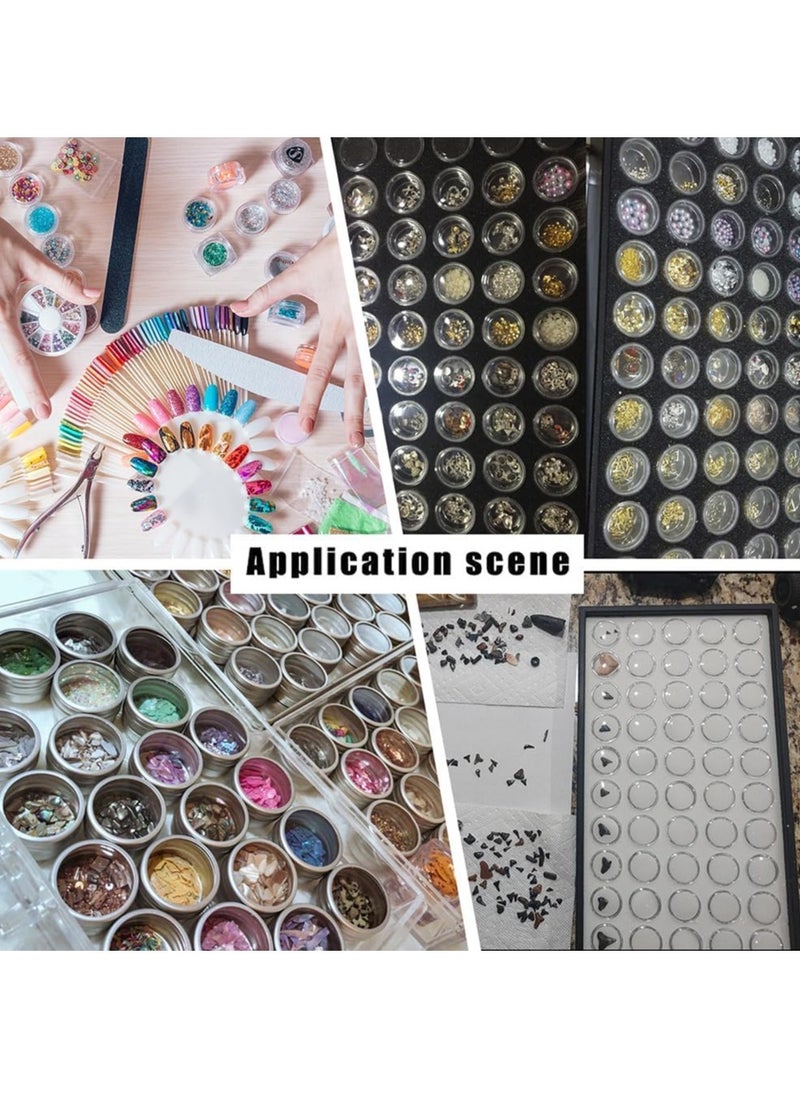 15pcs Diamond Storage Box Gem Display Case Gemstone Container Small Round Plastic Box Jewellery Organizer with Velvet for Collectibles Rhinestone Crystal Small Items